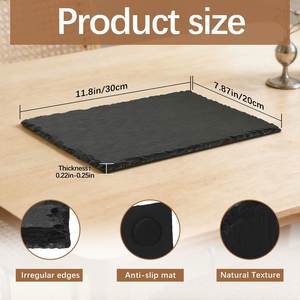 Planche à fromage en ardoise naturelle pour gravure laser, personnalisable avec logo, pour charcuterie, en provenance de notre entrepôt américain - Product Image 2