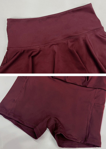 Gonna da <span class=keywords><strong>Tennis</strong></span> 2-in-1 Traspirante per Donne, Skort Sportivo Personalizzabile, Assorbente, ad Asciugatura Rapida, Mini Gonna Atletica con Orlo Arricciato e Tasche - Product Image 6