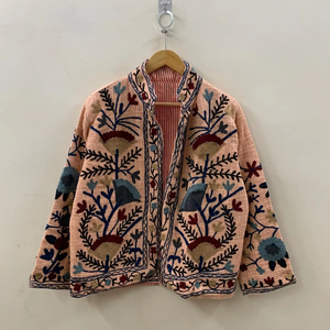 Chaqueta bordada Suzani hecha a mano india, chaqueta bordada Suzani, ropa de invierno, chaqueta para mujer, abrigo Floral hecho a mano - Product Image 1
