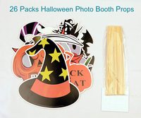 Accessoires de Photomaton d'Halloween personnalisés 26 pièces décorations de fête accessoires de séance photo pour bébé avec chapeaux de lèvres de fantôme de citrouille