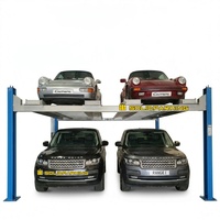 Promotion : Pont élévateur double largeur à 4 poteaux pour 4 véhicules, capacité 9000 lbs, avec roulettes pour salle d'exposition