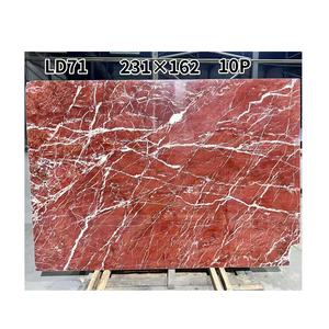 Dalles de marbre rouge français incarnat languedoc napoléon rosa avec motif préfabriqué - Product Image 1