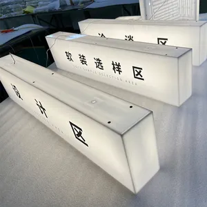 Guia personalizado de cubo led com caixa de luz de assinatura acrílico interior e exterior caixa de luz