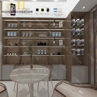 Showroom tampilan elektronik Showcase ponsel toko Desain Interior ide desain komputer reparasi toko pajangan furnitur