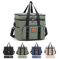 Sac isotherme de pique-nique double couche 23L en tissu Oxford, grand format, pour extérieur, avec bandoulière réglable