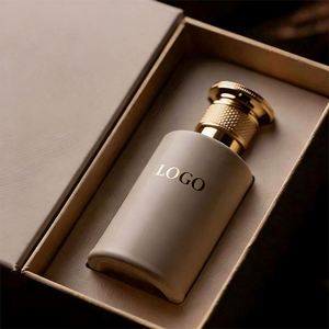 Custom Sleek Gradient Black-Gold Glass Perfume Bottle With <b>Textured</b> Cap Ideal for Luxury Fragrance Gift Set Packaging - Product Image 1