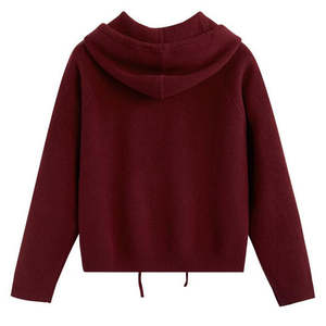 Calidad Premium Maroon Nuevo estilo Mujeres Sudadera con capucha Cremallera Estilo Mangas Tamaños personalizados - Product Image 5
