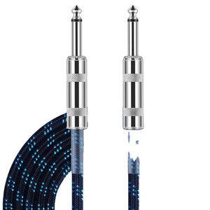 Right <b>Angle</b> 6.35mm Guitar Cable Braided Instrument Cable for Electric Guitar Bass Amplifier - Product Image 5