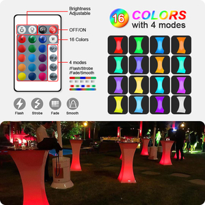 Set Meja dan Kursi Pesta Tahan Air dengan Lampu LED untuk Acara, Meja Koktail LED untuk Bar Luar Ruangan, Furnitur LED - Product Image 3