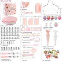Kits de décoration de gâteaux professionnels de 356 pièces avec plateau tournant et douilles de pâtisserie pour des projets créatifs de pâtisserie maison
