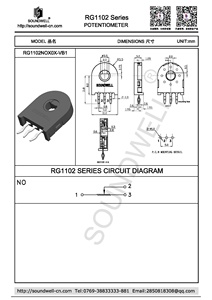 Potentiomètre rotatif ultra-fin à 360 degrés Soundwell RG1102 RG1102NOX0X-VB1 - Product Image 3
