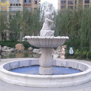 Fontaine en pierre Jiahua, élément aquatique de jardin européen, ornement décoratif, style colonne, sculpture en pierre durable - Product Image 5