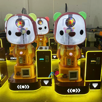 Machine de jeu électronique à monnayeur pour enfants, type borne d'arcade, avec fonction de frappe et distributeur de bonbons, motif ours mignon