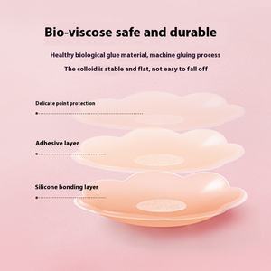 Autocollant de mamelon en Silicone étanche transfrontalier couvertures de mamelon Anti-bosse pour robe de fronde Sexy autocollant décoratif de poitrine Anti-lumière - Product Image 3