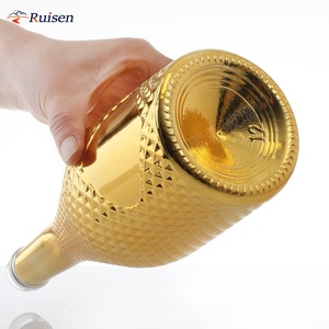 Bán buôn chất lượng tốt rượu chai vàng mạ điện <span class=keywords><strong>Champagne</strong></span> Fancy Chai thủy tinh - Product Image 3