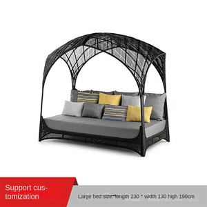 Lettino Prendisole Moderno Portatile in Metallo Inclinabile con Cuscini per Soggiorno, Cortile e Piscina/Spiaggia - Product Image 6