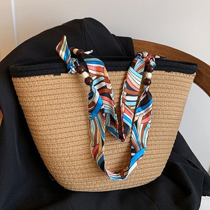 New woven tote <b>bag</b>, commuter <b>straw</b> <b>bag</b>, handbag, large capacity shoulder <b>bag</b>, women's <b>bag</b>, beach tote <b>bag</b> - Product Image 2
