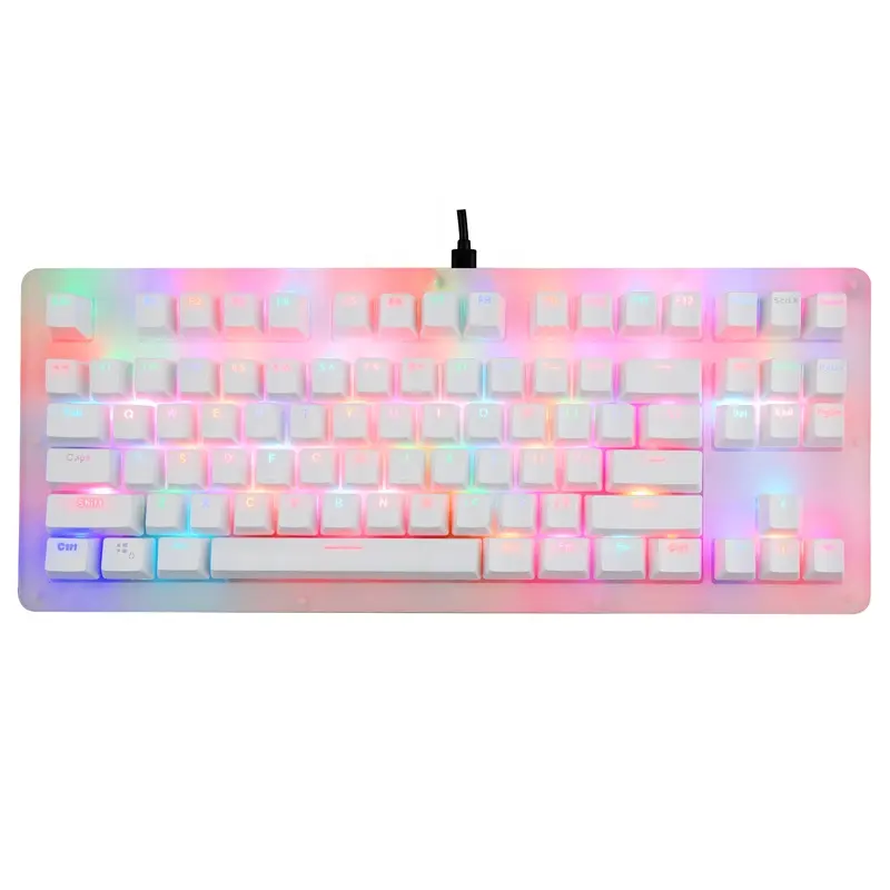 Razeak 87 Keys Compact ABS Keycap RGB Light Type-C Interface Wired Mechanical Keyboard for Gaming