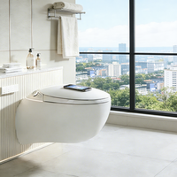 WC intelligent mural en céramique électrique, forme œuf, avec fonction automatique, pour salle de bain
