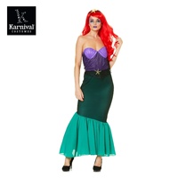 Costume de sirène pour femme adulte, idéal pour Halloween, spectacles TV/cinéma, avec bandeau, imprimé numérique violet - Vente en gros ODM