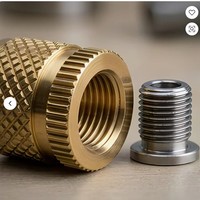 OEM Custom CNC Machined Knurled Brass Threaded Inserts Metal Sleeves for Industrial Automation Frames