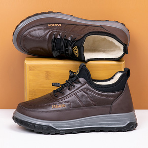 Zapatillas de nieve cálidas de piel gruesa deportivas informales ligeras para hombre, zapatillas impermeables de invierno para hombre - Product Image 3