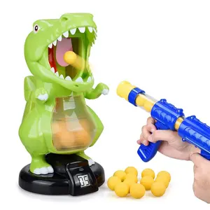 Brinquedos de dinossauro, mais novos itens, jogos de alvo de tiro elétrico, brinquedos com 1 arma de bomba de ar e 12 bolas de espuma macia, brinquedos para crianças