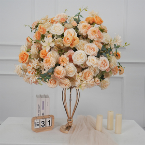 DKB Customize White Rose Ball Centerpieces <b>Artificial</b> Flower Ball Silk Flowers Wholesale Flower Ball - Product Image 1