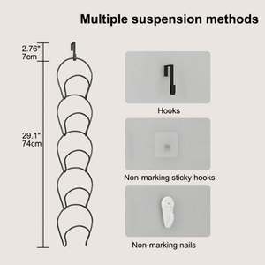 Organizador de Almacenamiento de Sombreros Colgante Simple para Puerta, Creativo 2022, para Armario, Duradero, de Metal, Hierro y Materiales de PP - Product Image 3