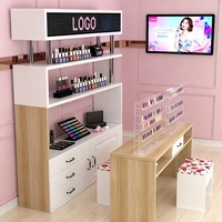 Étagères de magasin de fournitures pour ongles pour la conception d'intérieur de centre commercial, mobilier de bar à ongles personnalisé, station de kiosque, vitrine de cosmétiques pour manucure