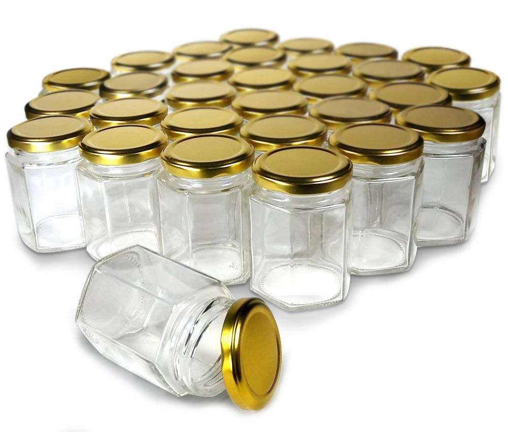 Best Selling Kitchen Oz Hexagon Clear Glass Sealed Food Honey