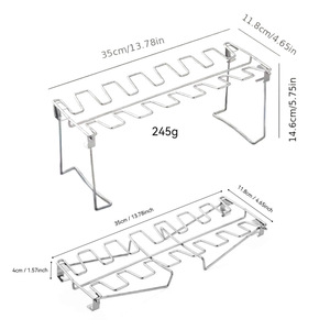 Soporte plegable de acero inoxidable para patas de pollo, 430mm, multifuncional, portátil, para horno, barbacoa, parrilla - Product Image 2