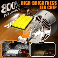 YZ-10 6000K Faro LED H1 H4 H7 H11 Lámpara Antiniebla 12V Faro LED para Automóvil HB3 HB4 Bombilla LED para Faro Delantero Luces Antiniebla LED para Automóvil 300 Vatios