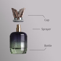 Flacon de parfum de luxe en verre 50 ml, vide, rechargeable, avec pulvérisateur à pompe à sertir, pour marque de niche, sérigraphie