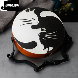 2024 serie di tamburi latini di musica Jingying, commercio all'ingrosso portatile in mogano Mini Cat hat Drum Travel Round Cajon tamburi - Product Image 4