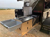 Remorque de camping-car extensible détachable la mieux notée tout-terrain pour remorque de camping-car de voyage longue distance avec rangement