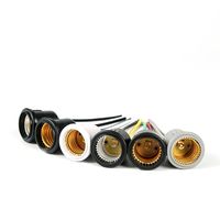 Europe, Thaïlande, Amérique du Sud, Arabie Saoudite E27 Lampe à tête en PVC noir étanche avec fil coloré