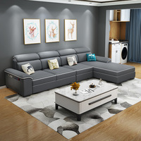 Ensemble de canapés en cuir véritable de haute qualité, multifonctionnel, en forme de L, design moderne et luxueux pour salon et utilisation en extérieur