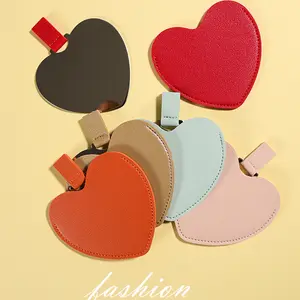 Stainless steel card mirror portable anti-fall bezel touch-up beauty square heart-shaped circular makeup mirror