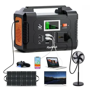 Fuente de alimentación portátil para exteriores, sistema de energía de iones de litio de 200W, generador Solar recargable de carga para ordenador portátil