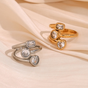Moda europea y americana, joyería de diseño individualista única, acero inoxidable chapado con oro de 18 quilates geométrico multicapa - Product Image 1