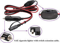 3-Meter-Zigarettenanzünder-zu-SAE-Kabel 16AWG 12V/24V DC-Stromkabel mit 10A Sicherung und EIN/AUS-Schalter für Auto, Wohnmobil, Motorrad, Solar