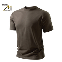 T-shirt lourd pour homme 350 g/m² ultra-doux 100 % coton couleur unie col rond coupe classique personnalisable avec logo OEM vente en gros en vrac