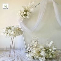 Vente en gros, fleur de mariage blanche rose, panneau mural, boule pour fête de mariage, centres de Table d'anniversaire, décorations de Table