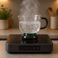 Taza de Café Infantil de Vidrio Borosilicato Resistente al Calor de 200 ml, Hecha a Mano, con Asa de Color y Base Gruesa para Espresso y Latte, en Oferta
