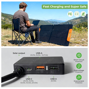 Chất lượng cao Monocrystalline có thể gập lại bảng điều khiển năng lượng mặt trời 100W bền chống nứt cắm trại Caravan ngoài trời quang điện Kit Sạc - Product Image 3