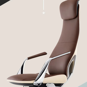 Yazhi Modern High-Back Leather Manager Silla de oficina con base giratoria de metal Luxury Executive <span class=keywords><strong>Boss</strong></span> en material de aluminio PU - Product Image 1