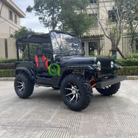 Voiture miniature personnalisée Jeep à conduite à droite, essence, 250cc, remorque, 2 places, 4 roues, sièges en cuir