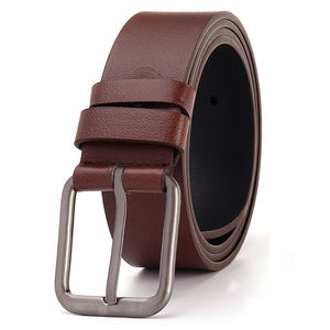 حزام رجالي غربي عالي الجودة بإبزيم حديدي، حزام جلد صناعي مطبوع ومنقوش للرجال - Product Image 3