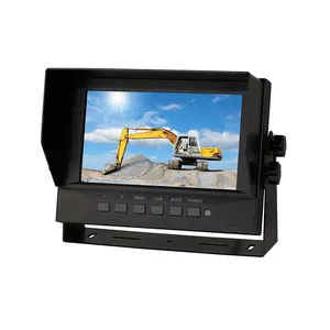 7'' 2-CH 4-CH AHD IP69K Digital LCD Monitor FOR Car Monitor With U Shape And Adjustable Bracket Sunshade